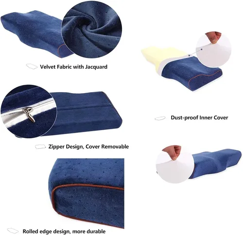 Vista 6 de Almohadas ortopédicas para el cuello para aliviar el dolor, dormir de lado, almohada cervical cervical de espuma viscoelástica, almohadas cervicales