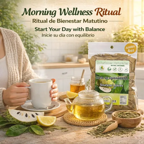 Vista 5 de Hojas de Guanábana (Té de Hojas de Guanábana) – Jumbo 4 oz – 100% Natural, Vegano, Sin OGM, Silvestre y Auténtico – Té Herbal Sin Cafeína – Rinde