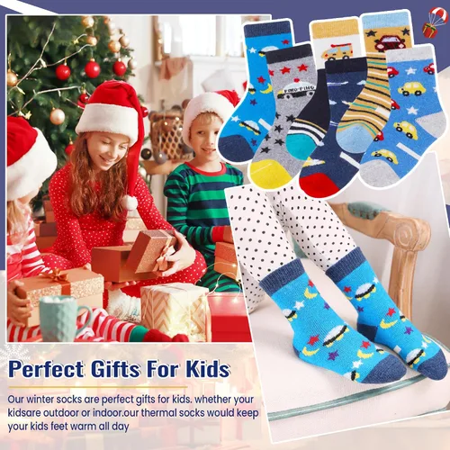 Vista 53 de Eocom 6 pares de calcetines de invierno cálidos de lana para niños y niñas