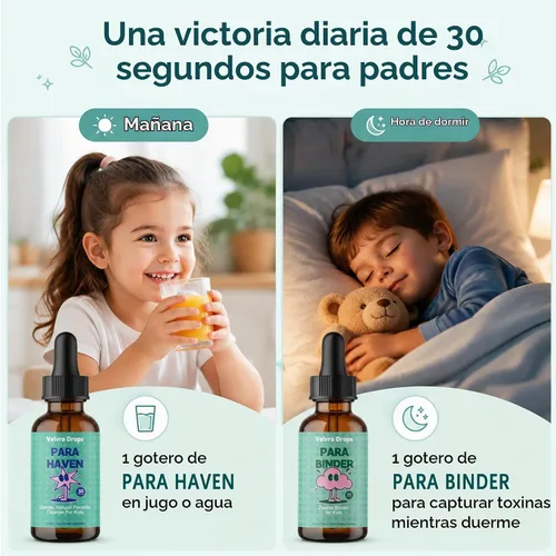 Vista 6 de Velvra Kids - Suplemento de salud intestinal líquido, sistema de apoyo digestivo a base de hierbas de 2 pasos con sabor a frambuesa, fórmula