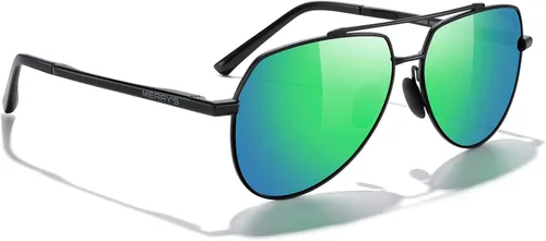 Vista 5 de MERRYS Lentes de sol clásicos Pilot para hombres y mujeres lentes de sol polarizados para conducción con lentes espejados protección UV 400 2283in