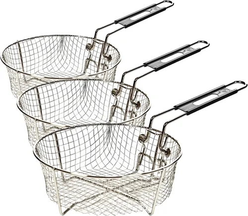 Vista 4 de Lodge Silver Cesta para freír profunda - Cesta para freír profunda de acero chapado en níquel - 26 cm Cesta de acero para freír profundamente
