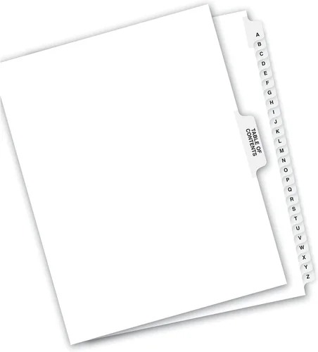 Vista 8 de Avery -Style Premium Collated Legal Index Exhibit Divisores, A-Z y tabla de contenido, pestaña lateral, 8.5 x 11 pulgadas, 1 juego (11374)