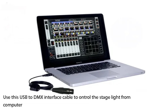 Vista 4 de Adaptador de interfaz USB a DMX LED DMX512 RS485, convertidor de nivel de señal para computadora, PC, escenario, cable controlador de iluminación