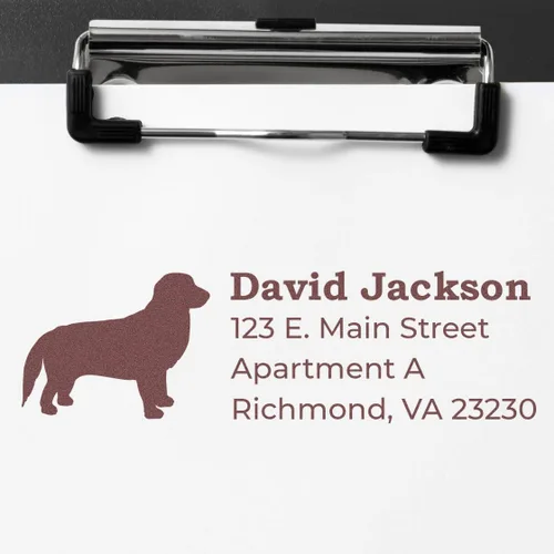 Vista 35 de Airedale Terrier Address Stamp, Custom Airedale Terrier Hand Stamp for Dog Lovers, Duo Rubber Return Address for Pet Owners Montaje manual Duo