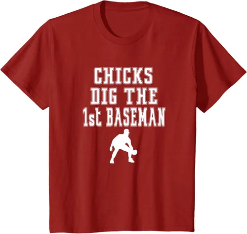 Vista 19 de Chicks Dig First Baseman - Camiseta de primera base Beisbol Player, Negro