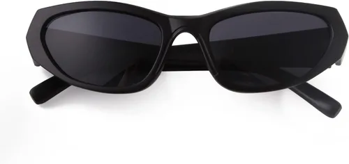 Vista 3 de SORVINO Gafas de sol de moda envolventes para hombres y mujeres, gafas de sol ovaladas deportivas de moda, gafas futuristas, Negro marco Grey Lens