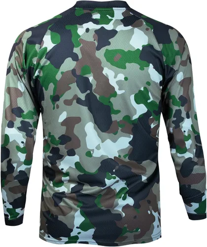 Vista 2 de Hotlion Camisetas de ciclismo de montaña para hombre, manga larga, MTB Off-Road Motocross Downhill Cycling Jersey Top