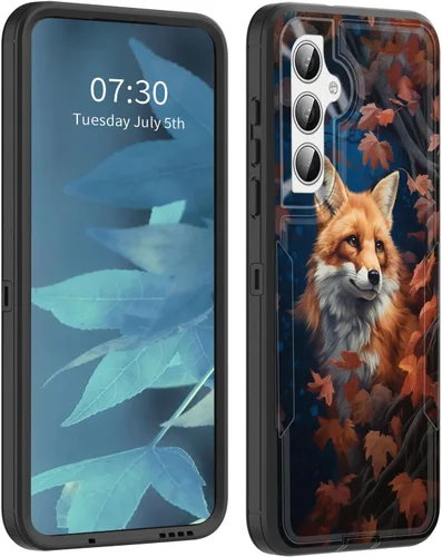 Vista 32 de Funda para Galaxy S23 5G, híbrida de doble capa (tapa a prueba de polvo integrada) (soporte magnético para automóvil) a prueba de golpes, protección