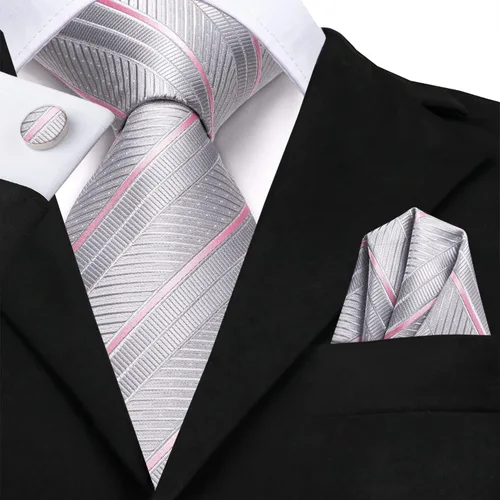 Vista 121 de Dubulle Corbata tejida de cachemira para hombre y gemelos de pañuelo para hombre, conjunto de gemelos para boda formal y negocios