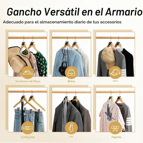 Vista 3 de HOUSE DAY Ganchos Colgadores que Ahorran Espacio Paquete de 20, Negro, Ganchos Conectores de Perchas para Ropa, Ganchos de Perchas Resistentes que