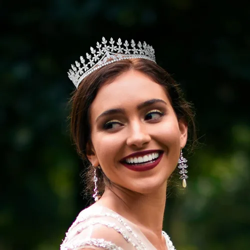 Vista 2 de Tiaras de boda para novia, circonita cúbica, princesa, corona, corona, concurso, fiesta, coronas para quinceañeras de 15 años, tocados de novia