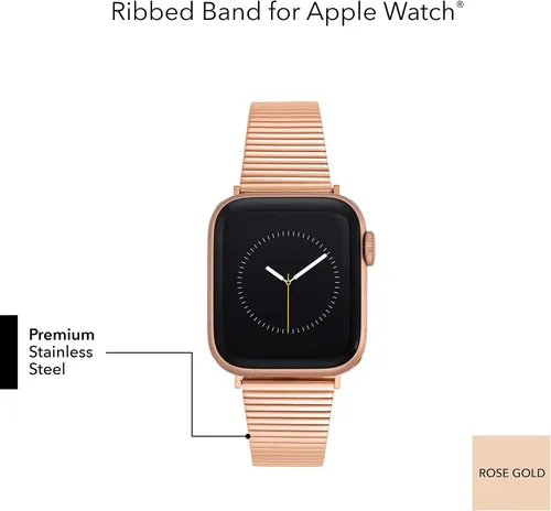 Vista 4 de Anne Klein Correa de acero inoxidable para Apple Watch, segura, ajustable, correa de repuesto para Apple Watch, se adapta a la mayoría de muñecas