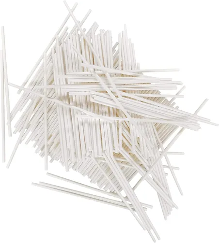 Vista 9 de 150 unidades de palos de piruleta de papel blanco de 4 pulgadas, palos para pastel pop, palos de chupete para galletas, caramelo arcoíris