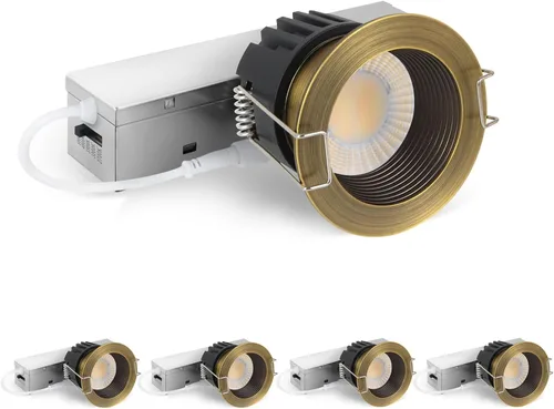 Vista 25 de Adetu lámpara de techo empotrable antirreflejos LED de 2 pulgadas, 5 CCT, con caja de conexiones, 2700K/3000K/4000K/5000K seleccionables, CRI90+, 8