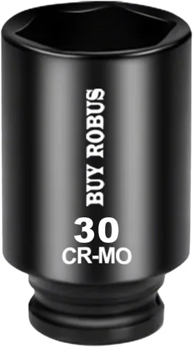 Vista 7 de Enchufe métrico de impacto profundo de 1-1/4 de 1/2", CR-MO de 6 puntos para una fácil extracción de la tuerca del eje Negro