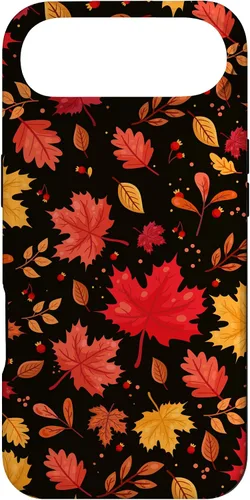 Vista 27 de iPhone 11 Pro Halloween Pattern Fall Leaves Pattern - Funda de la temporada de otoño