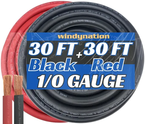 Vista 21 de WNI - Cable de cobre para soldar baterías calibre 1/0, 10 pies, color negro, 10 pies color rojo, AWG, ultra flexible, fabricado en los Estados