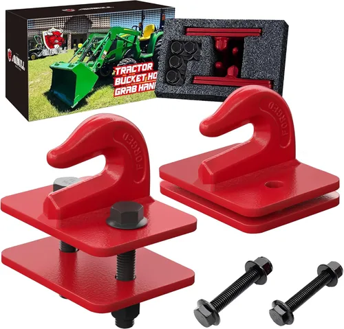 Vista 11 de Gancho de agarre para cubo de tractor de acero forjado de grado 70, gancho de agarre de 3/8 pulgadas con placa trasera, funciona bien para cubo