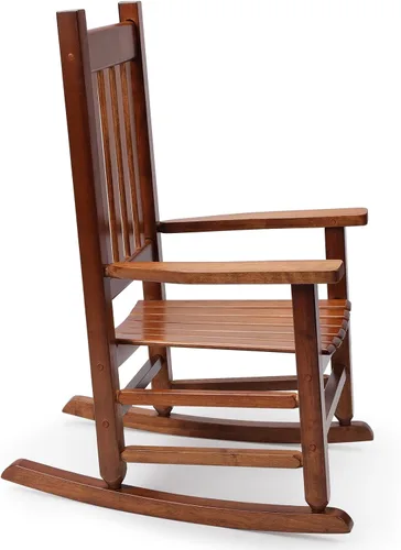 Vista 5 de Mecedora de Porche de Madera para Niños - Perfecta para Interiores o Exteriores, Mecedora de Porche para Todo Clima para Jardín, Césped, Balcón