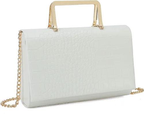 Vista 2 de CHARMING TAILOR Bolso de mano pequeño con estampado de cocodrilo de poliuretano, bolso de mano para mujer