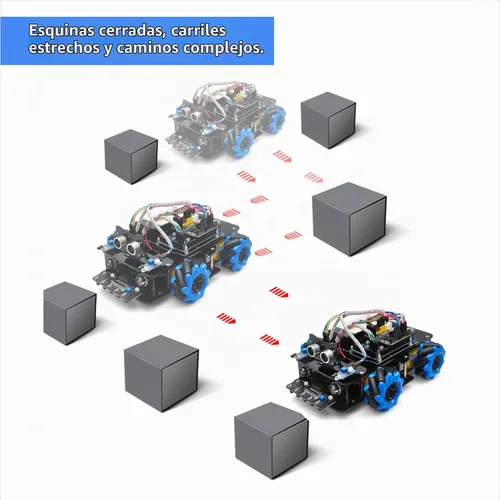 Vista 4 de Omnidireccional Mecanum Wheel Robot Car para Arduino STEM Coding Learning