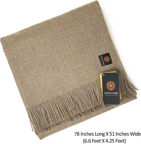 Vista 2 de Alpaca Home Manta Cityscape 100% pura lana de alpaca bebé 6.6 pies de largo x 4.25 pies de ancho Ropa de cama hipoalergénica, suave y Amberes
