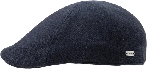 Vista 12 de TOP-EX Gorra plana de 55% lana de 6 paneles para cabezas más grandes espiguilla gris