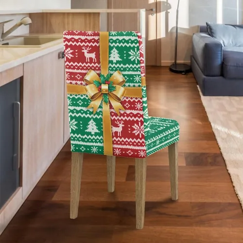 Vista 7 de Rnyleeg Juego de 1 fundas para sillas de comedor de Navidad, fundas para sillas de comedor, diseño étnico, diseño étnico, suave, lavable, para Arco