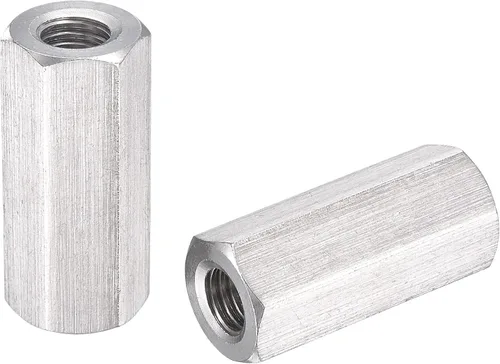 Vista 11 de uxcell Tuerca de acoplamiento hexagonal métrica de acero inoxidable 304 M5 x 0.8 de paso de 0.394 in de longitud, paquete de 5