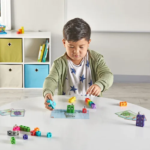 Vista 4 de hand2mind MathLink Cubes Numberblocks Juego de Actividades 1-10, 30 Actividades de Aprendizaje Preescolar, Bloques de Conteo, Cubos de Enlace
