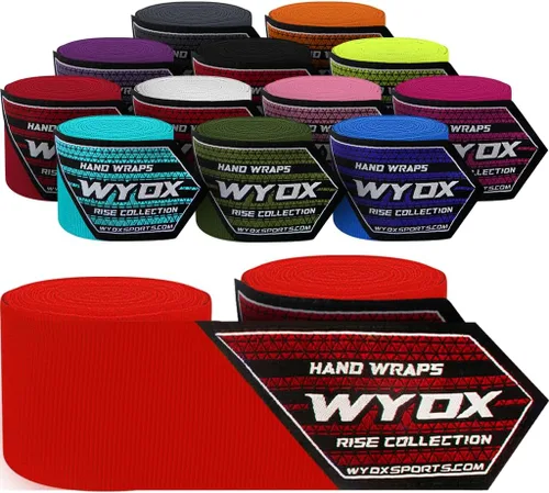 Vista 9 de WYOX Gel Boxing Hand Wraps for Men Women – Elasticated Padded Long Wrist Straps Cotton & Nylon Blend for Muay Thai MMA, Kickboxing, BJJ Combat