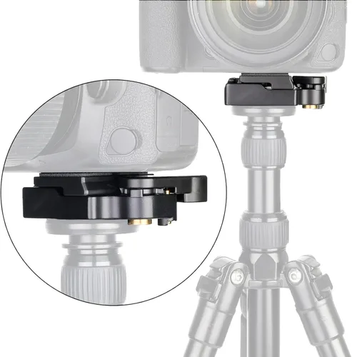 Vista 5 de Konsait Black Camera 323 Placa de liberación rápida con adaptador especial (200PL-14) uso para Manfrotto 323 (nueva versión)