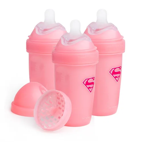 Vista 14 de Batman DC Comics - Herobility - Biberones dobles anticólicos para bebé – 5 fl oz/140ml – paquete de 3