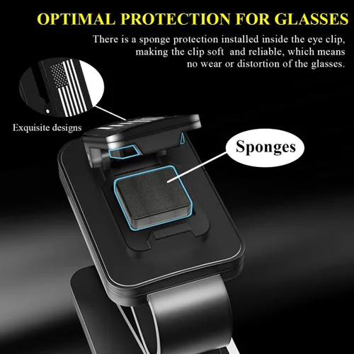 Vista 5 de Kewucn Soporte para Gafas de Sol para Visera de Coche, Soporte de Metal para Visera Automática con Estilo de Bandera de EE. UU., Clip Multifuncional