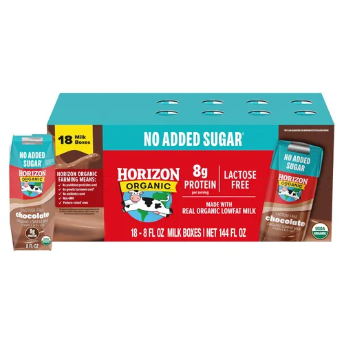 Vista 26 de Horizon Organic Cajas de leche bajas en grasa, fresa, 8 onzas, paquete de 6 8g Protein per Serving, 1% Lowfat, USDA Organic, No Refrigeration