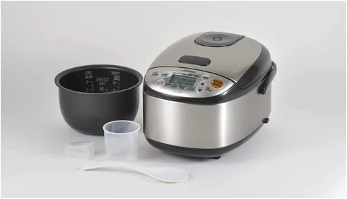 Vista 2 de Zojirushi ns-lgc05 X B Micom Arrocera y calentador inoxidable, negro Múltiples ajustes, cable de alimentación retráctil, fácil transporte