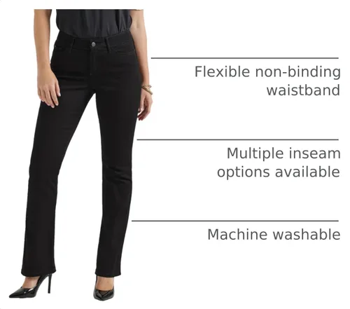 Vista 6 de Lee Flex Motion - Pantalones de mezclilla de corte regular Negro