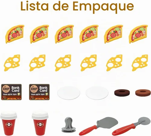 Vista 5 de deAO Juego de pizza para fiestas de cocina, alimentos para niños pequeños