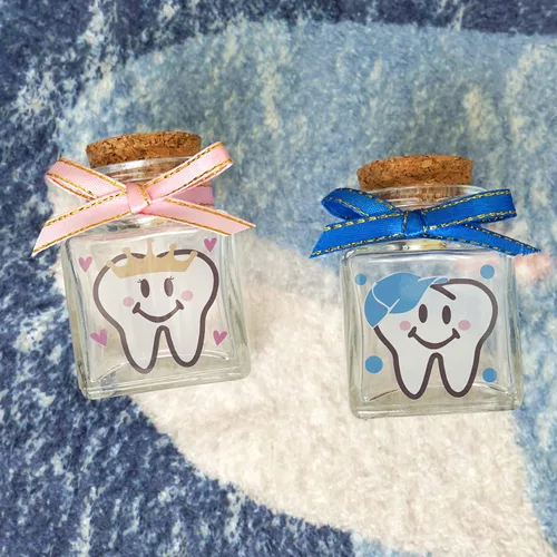 Vista 5 de Tarro de recuerdo First Tooth and Curl, soporte de recuerdo de hadas de dientes de bebé y tarro de recuerdo de primer corte de pelo, para niño