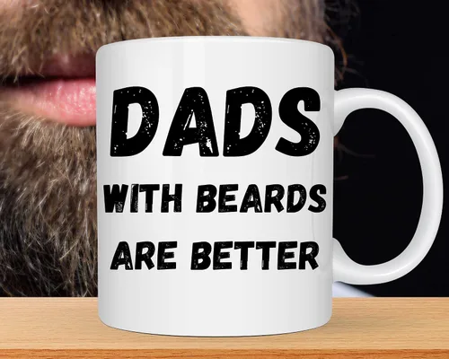 Vista 3 de Dads with Beards are Better Mug, Fathers Day Mug, Fathers Day Gift From Daughter Son Wife