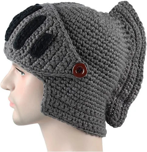 Vista 5 de Creative Barbarian Knit Beard Hat Funny Knit Hat Wig Beanie Hat Beard Facemask