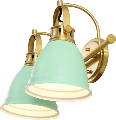 Vista 17 de JONATHAN Y Lámpara LED de tocador de 7 pulgadas, color verde menta/níquel, aplique de pared ajustable para espejo de baño, luz de cocina bohemia