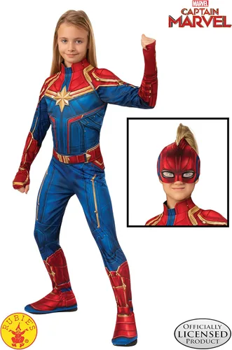 Vista 2 de Captain Marvel Hero Costume Suit, Medium BlueRed