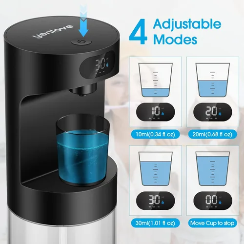 Vista 4 de Dispensador automático de enjuague bucal para baño, dispensador de enjuague bucal eléctrico sin contacto de 20.29 onzas, juego de accesorios de baño