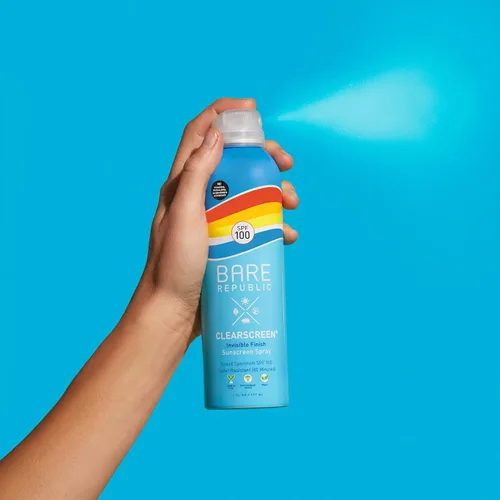 Vista 2 de Bare Republic Clearscreen - Protector solar SPF 100 en aerosol, resistente al agua con un acabado invisible, 6 onzas líquidas
