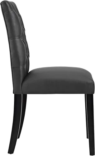 Vista 3 de Modway MO- Duchess - Silla de comedor tapizada de piel sintética con botones capitoné, color negro