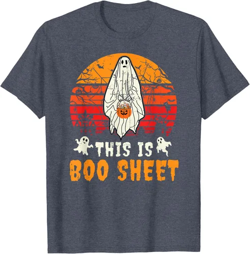 Vista 31 de Funny This Is Boo Sheet Spooky Ghost Halloween - Camiseta de disfraz de juego de palabras, Negro, S