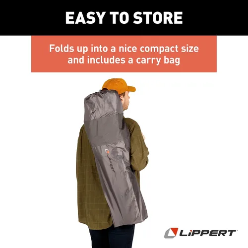 Vista 7 de Lippert Sun Soaker - Silla de camping reclinable de dos posiciones con reposapiés, tela de poliéster 600D, respaldo y asiento de malla