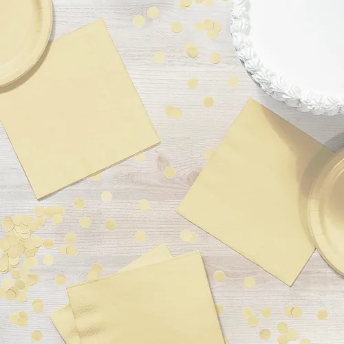 Vista 4 de Creative Converting Servilletas de papel, 3 capas, color marfil, paquetes de 50 unidades (paquete de 5)
